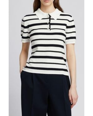 MM by Max Mara Carioca Stripe Polo Top - Blue