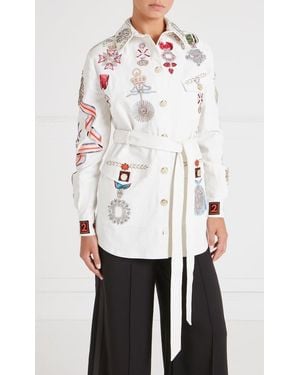 Temperley London Diamantine Shirt Jacket - White
