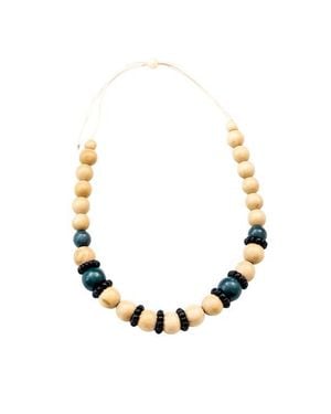 LIKHÂ Pompa Wooden Necklace - Metallic