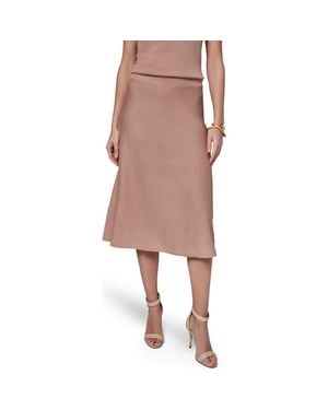 Donna Karan Sequin Midi Sweater Skirt - Pink