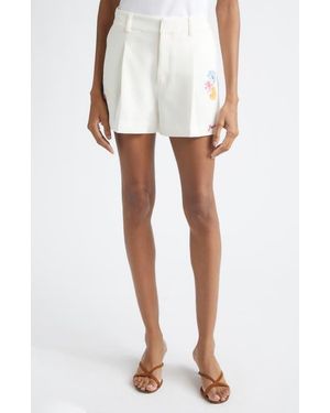 Cinq À Sept Celeste Vine Emmie Embroidered Shorts - White