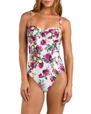 L'Agence Amie Rose Leopard One-Piece Swimsuit - Red