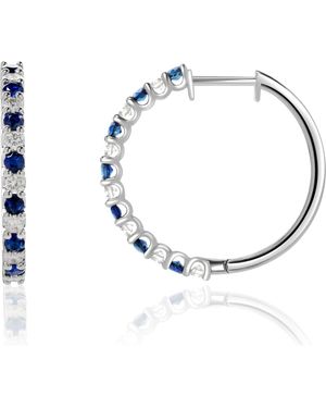 VALANI ATELIER Sapphire & Diamond Huggie Hoop Earrings - Metallic