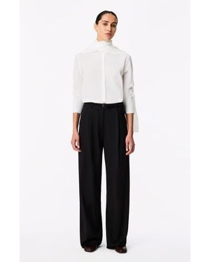 Another Tomorrow Signature Bow Blouse - White