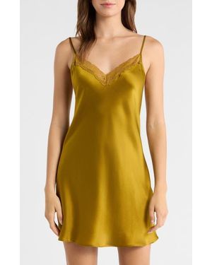 Etam Milky Lace Trim Washable Silk Camisole - Yellow