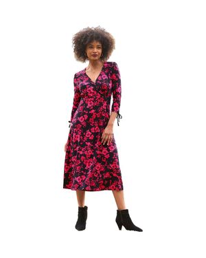 Joe Browns Stretch Knit Mockneck Midi Dress in Red | Lyst