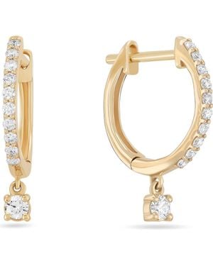 Lana Jewelry 14K Diamond Dangle Huggie Hoop Earrings - Metallic