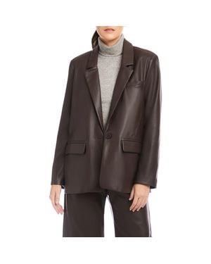 Fifteen Twenty Regan Faux Leather Blazer - Brown
