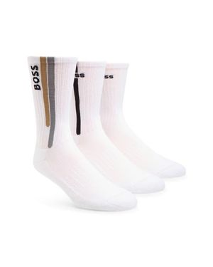 BOSS 3-Pack Crew Socks - White