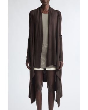 Rick Owens Asymmetric Wool Cardigan - Black