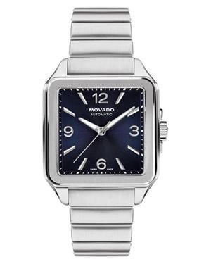 Movado The Heritage 1917 Leather Strap Watch, 35Mm X 45.2Mm - Gray