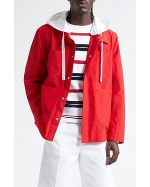 Thom Browne Utility Jacket With Removable Hood - Red