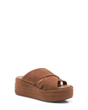 Free People Wanderbay Platform Wedge Slide Sandal - Brown