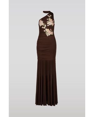 Saemdi Embroidered Mesh Dress - Brown