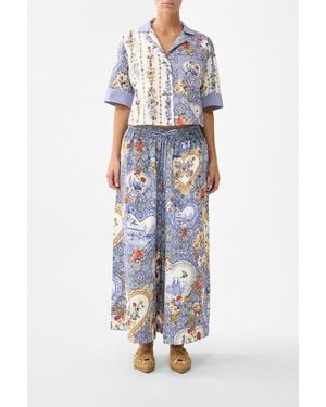 CAMILLA Cropped Camp Collar Blouse - White