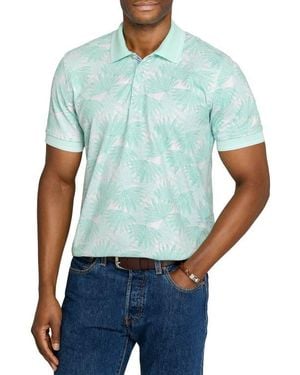 Con.struct Slim Fit Leaf Polo Short Sleeve Shirt - Blue