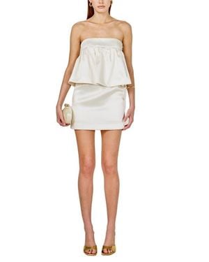 Endless Rose Strapless Satin Minidress - White