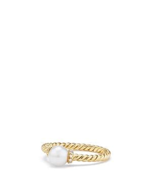 David Yurman Solari Station Ring With Pearl & Diamonds - Metallic