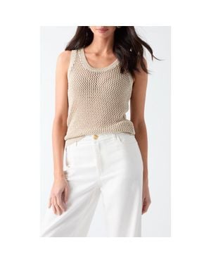 Marciano Najat Open Knit Sleeveless Sweater - White