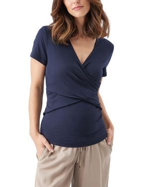 Ripe Maternity Luxe Knit Embrace Nursing Tee - Blue