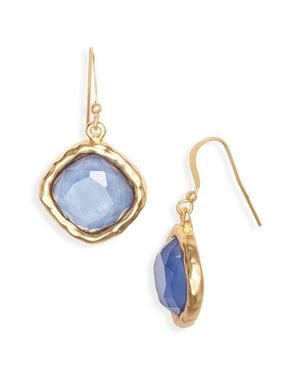 Karine Sultan Mocha Stone Drop Earrings - Blue