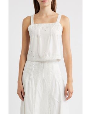 Cleobella Amal Embroidered Eyelet Organic Cotton Top - White