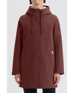 HUNTER Billie Hooded Raincoat - Red