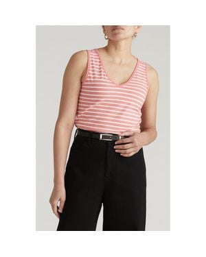 UNIVERSAL STANDARD Double V Stretch Cotton Tank - Pink