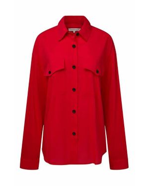 WeWoreWhat Boxy Button Down Shirt - Red