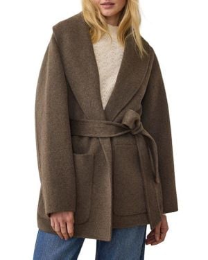 Marine Layer Colette Belted Wool Blend Jacket - Brown
