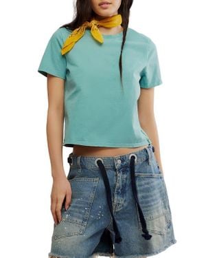 Free People Everyday Cotton T-Shirt - Blue