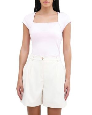 MARCELLA Kiana Square Neck Top - White