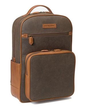 Johnston & Murphy Rhodes Cotton Canvas & Leather Backpack - Brown