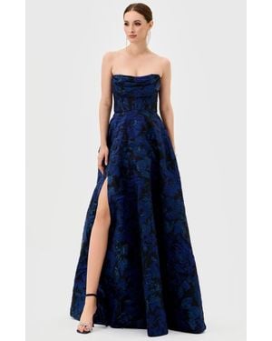 Bariano Zafiya Strapless Ball Gown - Blue