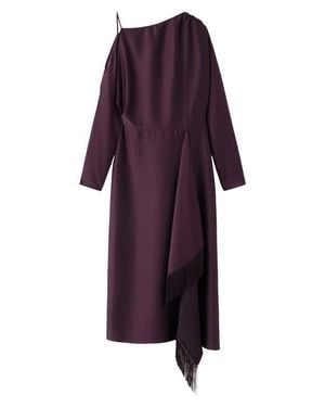 Mango Asymmetric Long Sleeve Dress - Purple