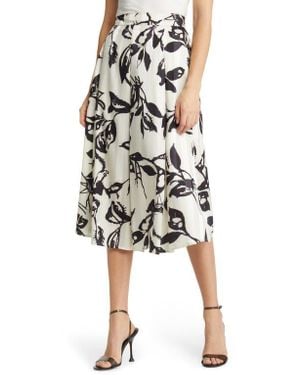NIKKI LUND Ryan Floral Midi Skirt - Black