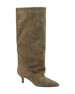 Kenneth Cole Brisbane Kitten Heel Pointed Toe Knee High Boot - Green