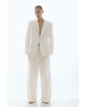 H&M Tailored Linen-Blend Pants - White