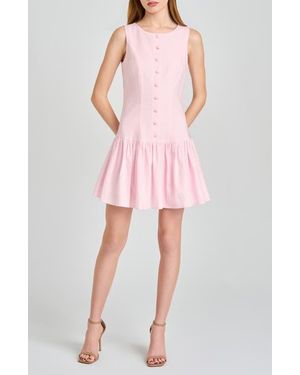 Wayf Martini Linen Blend Minidress - Pink