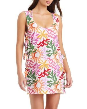 Sanctuary Side Tie Cover-Up Minidress - Red