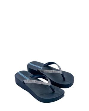 Ipanema Ipa Glitter Wedge Flip Flop - Blue