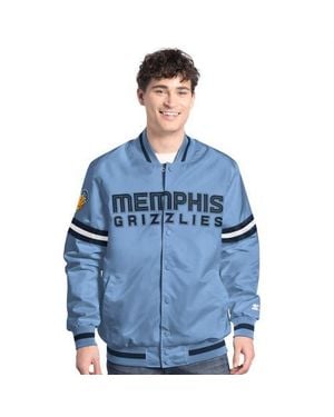 Starter Memphis Grizzlies Scout Full Snap Varsity Jacket - Blue