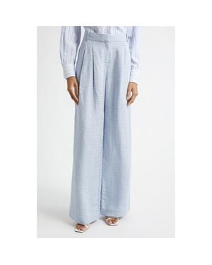 Ramy Brook Oscar Wide Leg Linen Blend Pants - Blue