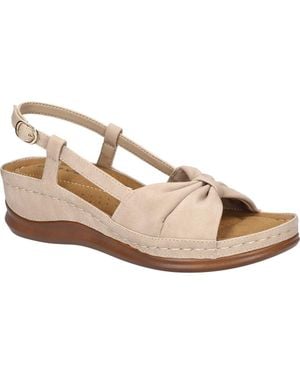 Easy Street Jupiter Slingback Platform Wedge Sandal - Metallic