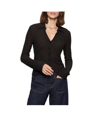 Sanctuary Juno Textured Button-Up Top - Black