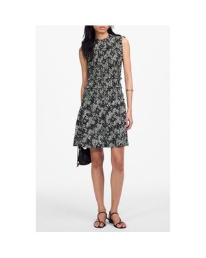 Madewell Floral Smocked Crewneck Minidress - Black