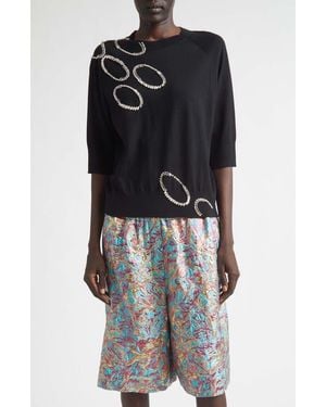 Dries Van Noten Embellished Merino Wool Sweater - Black