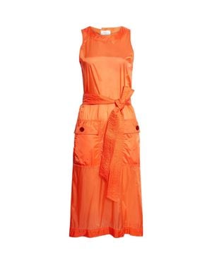 Saint Laurent Button Back Belted Nylon Dress - Orange