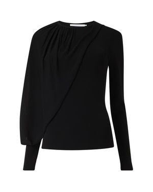 eem Knitted Top With Scarf Detail - Black
