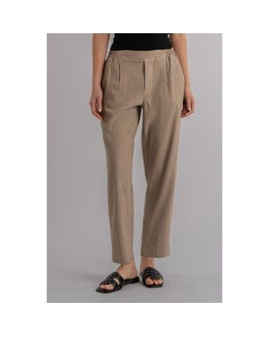 Kut From The Kloth Rosalie Pull-On Tapered Linen Blend Pants - Brown
